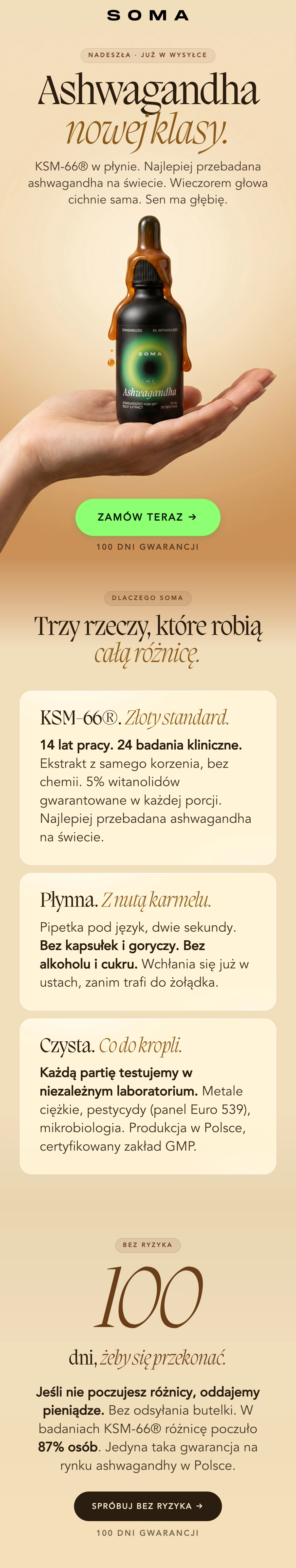 Newsletter SOMA. Premiera Ashwagandha KSM-66, kwiecień 2026